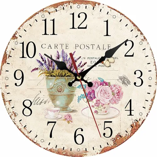 Miniatura 10 de Reloj de pared redondo de madera de 12 pulgadas, silencioso, sin tictac, de cuarzo, funciona con pilas, para oficina, cocina, dormitorio, aula