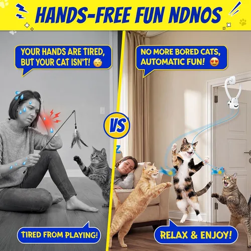 Miniatura 3 de CATPICK Juguetes Interactivos para Gatos de Interior Pájaro Volador Eléctrico Automático Juguete de Pluma y Ratón - Mejor Juguete de Enriquecimiento