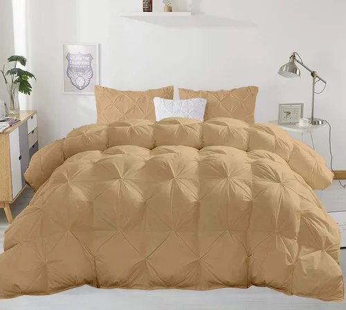 Miniatura 28 de Juego de ropa de cama plisada de 3 piezas de 100% algodón (edredón + 2 fundas de almohada), tamaño individual