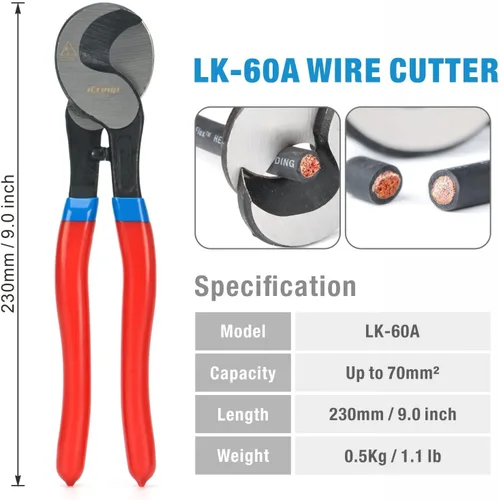 Miniatura 2 de iCrimp - Cuchillo de utilidad para pelar cables y lengüetas de cable de batería, herramientas para prensar con cortador de alambre