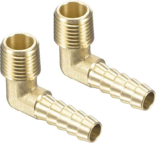 Miniatura 7 de M METERXITY Accesorios de púas de manguera de latón - Codo de 90 grados Conector de tubo de latón de 1/4 de pulgada Aplicar al gas de agua