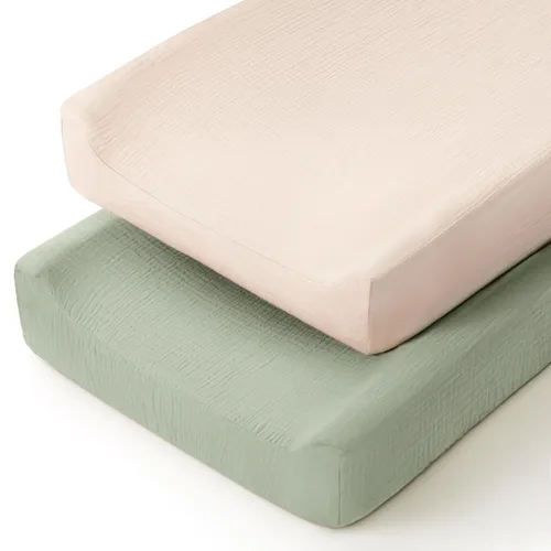 Miniatura 18 de lulumoon Funda para cambiador de pañales de bebé: Funda de almohadilla de muselina para cambiador de pañales - Fundas de cambiador para niñas y niños