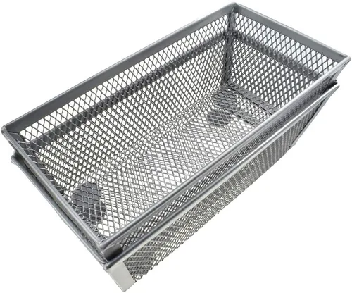 Miniatura 9 de HAHIYO Soporte de malla apilable con clip de 2.2 pulgadas de altura, paquete de 2 contenedores resistentes para clips de papel negro para cajón