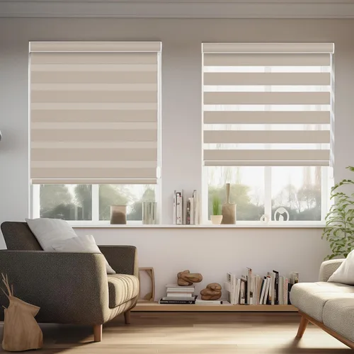 Miniatura 19 de Persianas de cebra Changshade para ventanas interiores con filtro de luz, persianas de cebra con cordón para puertas corredizas de vidrio