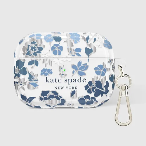 Miniatura 7 de Kate Spade New York Estuche Protector para AirPods Pro con Anillo para Llavero - Flowerbed Blue, Compatible con AirPods Pro de 2ª / 1ª