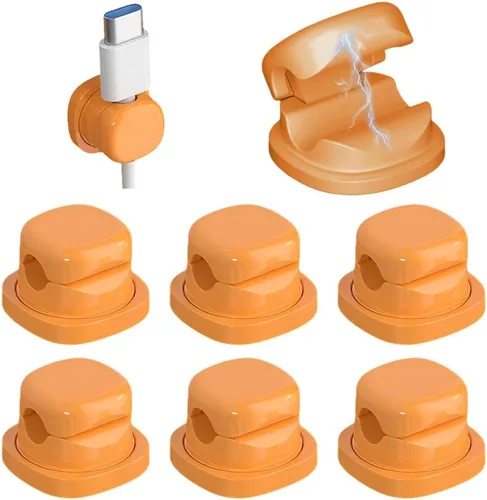 Miniatura 8 de Organizador magnético de cables de carga 2026, paquete de 6 clips de organización de cables con adhesivo para teléfono, soporte de almacenamiento