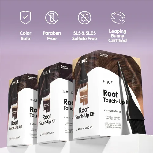 Miniatura 4 de dpHUE Kit de retoque de raíces, marrón medio - Tinte permanente para el cabello para cobertura de canas - Incluye dos aplicaciones - Sin parabenos