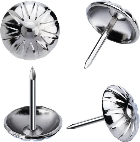 Miniatura 6 de Tachuelas de tapicería para muebles, clavos de tapicería vintage de 5/8 pulgadas, 100 tachuelas de muebles resistentes para tapicería, clavos
