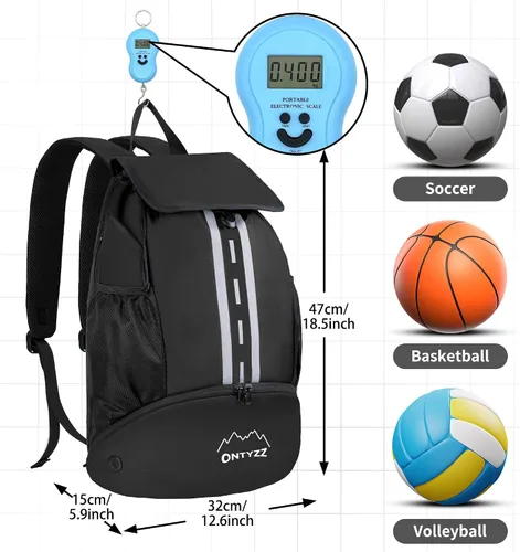 Miniatura 4 de ONTYZZ - Mochila deportiva estilo básico con cierre de cordón, mochila de baloncesto con compartimento para zapatos, bolsa de playa con separación