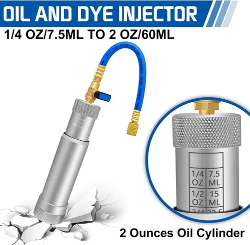 Miniatura 3 de Kit de Inyector de Aceite y Tinte de AC Boltigen, Herramientas de Inyección de Aceite y Tinte de A/C con Acoplados Rápidos Ajustables R134a R1234YF