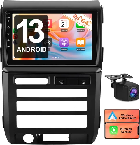 Miniatura 11 de Actualización de radio de coche para Ford F150 2009-2012 (solo CA automática), pantalla táctil QLED de 12.1 pulgadas, estéreo inalámbrico CarPlay