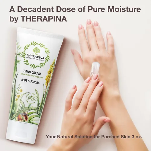 Miniatura 2 de Crema de manos de aromaterapia para piel seca – Crema de manos de manteca de karité para mujeres y hombres con un aroma de aloe y jojoba despertar