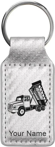 Miniatura 43 de LaserGram Llavero rectangular, camión volquete, grabado personalizado incluido