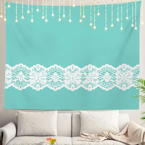 Miniatura 43 de Shrahala Tapiz de pared azul brillante, acuarela azul degradado para colgar en la pared, tapiz grande decorativo de fibra de poliéster, dobladillo