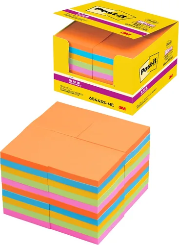 Miniatura 10 de Pack of 5 75 x 75mm mixed color fluorescence Sumitomo (3M) Post-it (R) strong adhesion Notes 654-5SSAN (japan import)