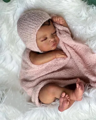 Miniatura 3 de Zero Pam Muñecas negras Reborn de 19 pulgadas, muñeca afroamericana recién nacida de 19 pulgadas, muñecas de bebé realistas, muñeca realista