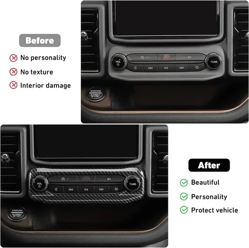 Miniatura 2 de Linskip Moldura de unidad de audio compatible con Ford Bronco Sport 2021 2022 2023 2024, cubierta del panel de control de volumen de la consola