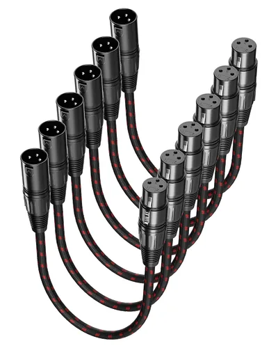 Miniatura 13 de Cable corto XLR, cable de micrófono de 1 pie, paquete de 2 unidades, toda la longitud de 6 pulgadas a 100 pies, cable de micrófono equilibrado