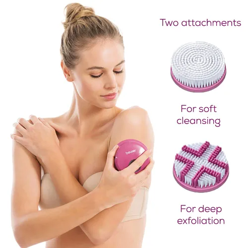 Miniatura 3 de Beurer FC55 - Limpiador corporal eléctrico para exfoliación y masaje, resistente al agua para ducharse, inalámbrico y recargable, cepillo giratorio