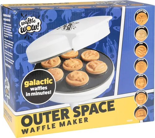 Miniatura 10 de Out of This World - Máquina de gofres para niños, haz 7 panqueques espaciales. Astronautas, lunas, estrellas y más en minutos, wafler eléctrico