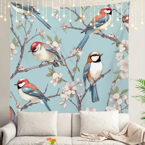Miniatura 91 de Shrahala Tapiz de pared azul brillante, acuarela azul degradado para colgar en la pared, tapiz grande decorativo de fibra de poliéster, dobladillo