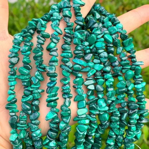 Miniatura 23 de Adabele Cuentas sueltas de gemas de cristal natural Chrysocolla de 15 pulgadas, con agujero perforado, de forma libre, espaciadores de piedra