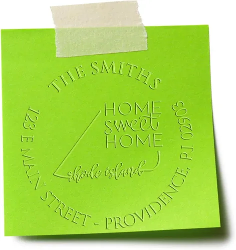 Miniatura 90 de Sello en relieve de dirección personalizado para nuevos propietarios de viviendas, sello redondo de 1-5/8 para dirección de casa, estampado
