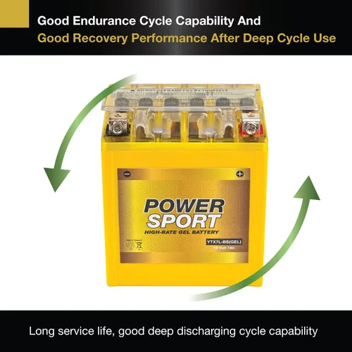 Miniatura 7 de ExpertPower YTX7L-BS - Batería de gel de 12 V 7 AH, sin mantenimiento, recargable, electrolito de gel, adecuada para motocicletas, motos de nieve