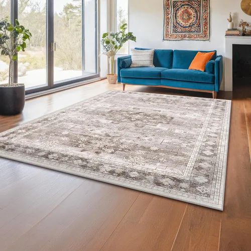Miniatura 127 de Alfombra Boho Negra para Sala de Estar - Alfombra de Área Lavable de 10x14 Pies, Alfombras de Comedor para Debajo de la Mesa, Alfombra Suave de Pelo