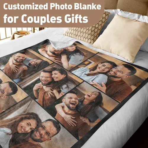 Miniatura 3 de Manta personalizada Pinkfulum con imagen para aniversario, regalos de San Valentín para novios, manta con foto personalizada, manta de lana