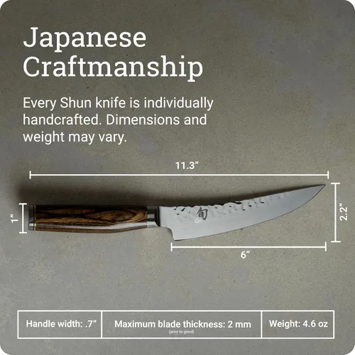 Miniatura 5 de Shun Cutlery Premier - Cuchillo para deshuesar y filetear de 6 pulgadas, se desliza fácilmente a través de la carne y el pescado, auténtico, hecho a