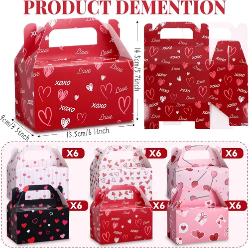 Miniatura 2 de Zhanmai Paquete de 36 cajas de golosinas para el día de San Valentín, cajas de dulces con corazones para golosinas, contenedor de regalo para el día