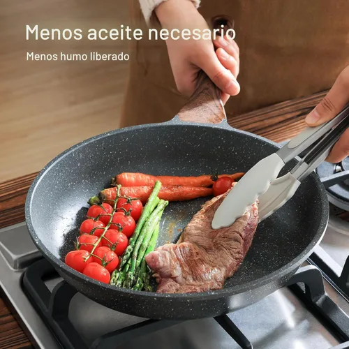 Miniatura 2 de SENSARTE Sartén antiadherente con tapa, sartén para tortilla con tapa, sartén de chef para cocina saludable, sartén antiadherente de cocina, libre