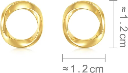 Miniatura 6 de CHOW SANG SANG Essence 999 - Aretes de aro de oro de 24 quilates con tiras Mobius para mujer 93863E