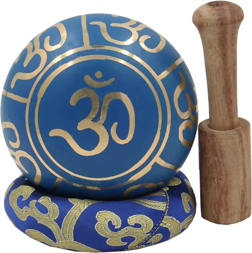 Miniatura 4 de DharmaObjects® Juego de regalo de caja de cojín de mazo azul tibetano para meditación y yoga (azul marino)