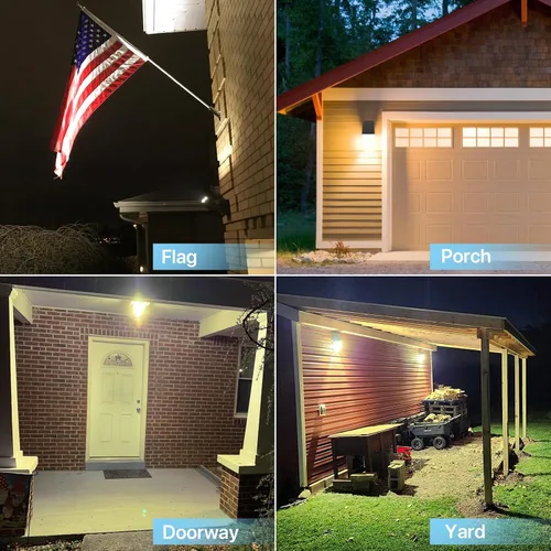 Miniatura 7 de HYPERLITE Paquete de pared LED: 40W 3000K Luces de pared LED al aire libre con fotocélula del anochecer al amanecer, 5200lm ETL Listado Paquetes