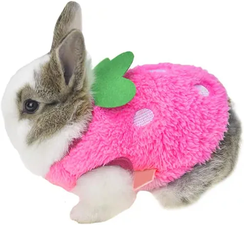 Miniatura 2 de ANIAC Ropa de conejo para conejos, chaleco cálido de gatito, camisa de forro polar XXXS para perro, camiseta acogedora para conejillo de indias