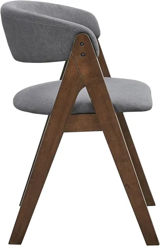 Miniatura 5 de Acme Keiki - Silla auxiliar de madera y tela en nogal y gris (juego de 2)