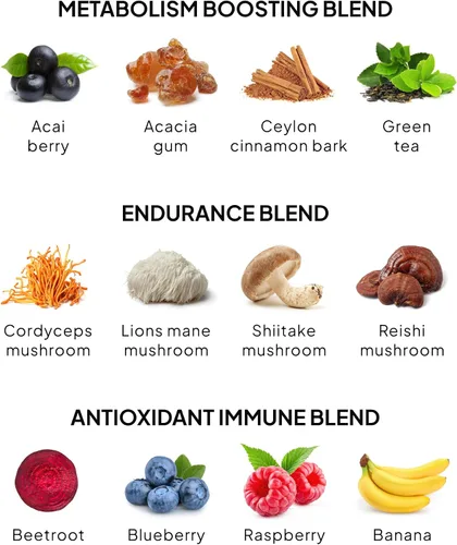 Miniatura 6 de Reds - Tarro de polvo para apoyo inmunológico y memoria. I Reds Superfood Powder Antioxidantes Mezcla de polifenoles con bayas de Acai, bayas