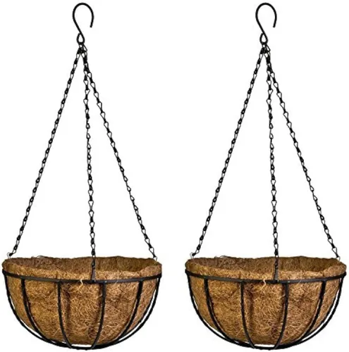 Miniatura 10 de Kingbuy - Cesta colgante para flores o plantas, con cadena, para la casa o el balcón, elemento decorativo