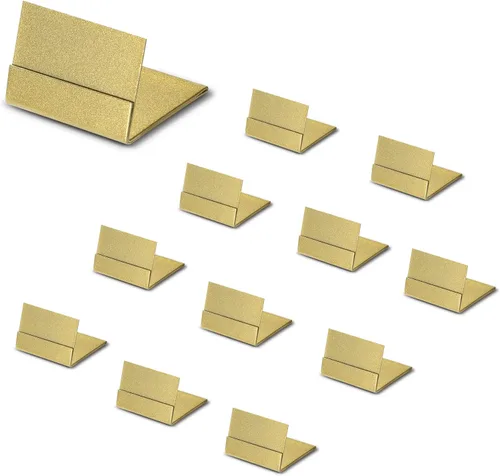 Soportes Dorados para Números de Mesa, Paquete de 12 Soportes de Metal para Tarjetas de Lugar y Soportes para Fotos con Caja de Almacenamiento -