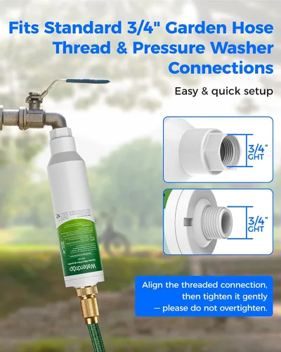 Miniatura 7 de Waterdrop Filtro de agua para manguera de jardín, reduce el cloro, el olor, mejora la salud de las plantas. Ideal para jardinería, agricultura