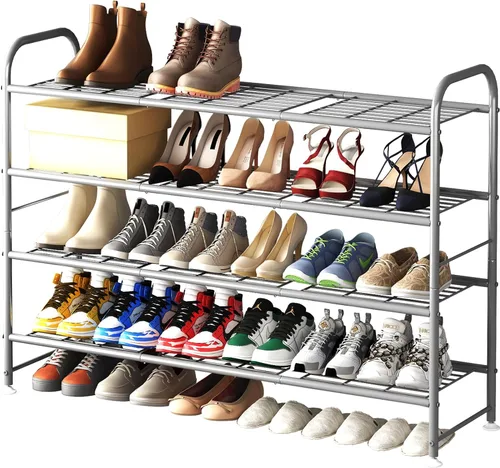 Miniatura 15 de LINZINAR Zapatero de 2 niveles organizador de almacenamiento para armario entrada metal negro