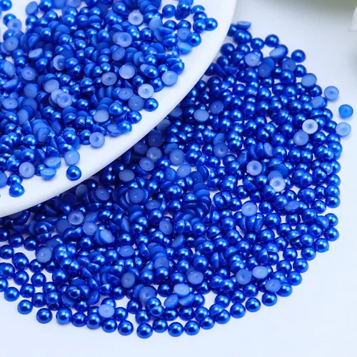 Miniatura 47 de 1500 PIEZAS 4mm Perlas Blancas de Media Parte Plana para Manualidades Joyería Álbum de Recortes Decoración de Uñas, Perlas de Parte Plana para Blanco