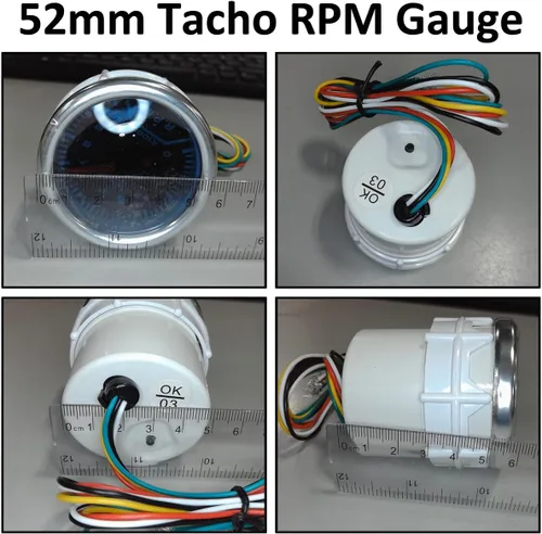 Miniatura 5 de Puntero de motor de auto E Support, calibrador con barras indicadoras de aumento y lentes grises, de 2 pulgadas, Tacho Gauge
