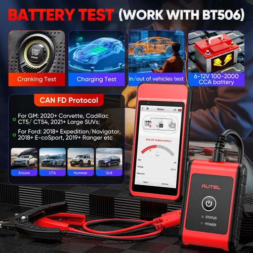 Miniatura 6 de Autel Escáner MaxiDiag MD909 PRO OBD2, lector de códigos de automóvil MD909PRO 2026, herramienta de diagnóstico de todos los sistemas, 11 servicios