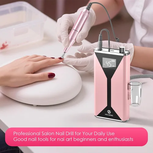 Miniatura 6 de Taladro de uñas eléctrico profesional de 45000 RPM (portátil y recargable) (con 11 brocas), máquina de lima de uñas inalámbrica para dar