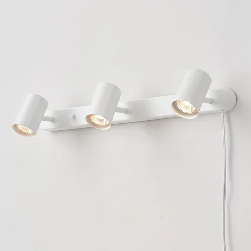 Miniatura 3 de GLOBE Electric 60024 Iluminación de riel de 3 luces con enchufe, cabezales ajustables, acabado blanco mate, 22 pulgadas, base GU10, cable de 15 pies