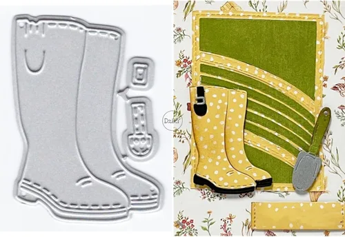 DzIxY Botas de lluvia Troqueles de corte de metal para hacer tarjetas, papel en relieve, troquelados, plantillas de máquina de álbumes de recortes, 6