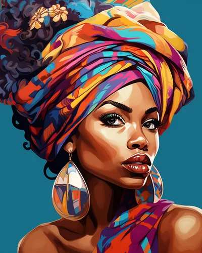 Miniatura 17 de Tucocoo Kit de pintura africana por números para niñas negras, lienzo de 16 x 20 pulgadas, pintura al óleo para niños, estudiantes, adultos